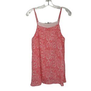 Lauren James Pink Floral Tropical Printed High Neck Tank Top Sml Women's